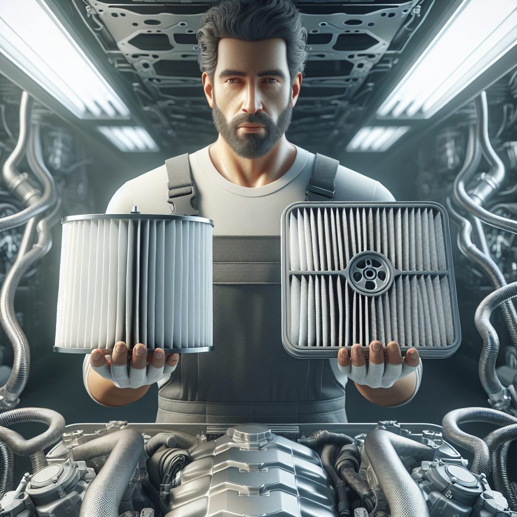 Clean vs dirty car air filter comparison showing the importance of regular filter maintenance